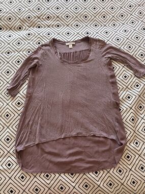Kenar Washed Mauve Scoop-Neck High-Low Tunic